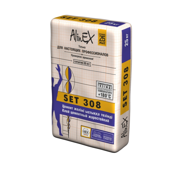 Цементный жаростойкий клей от AlinEX “SET 308”: надежное решение для облицовки горячих поверхностей